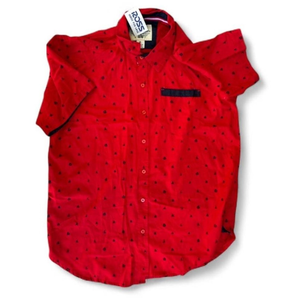 Denim & Rivets Mens Red Sailboat Print Short Sleeve Button Down Shirt XL New